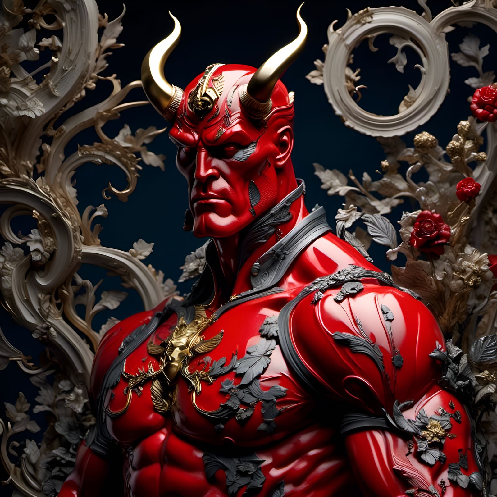 Hellboy from the movie Hellboy <lora:Masked Affliction:1.0> <lora:Surreal Mindscape:1.0>