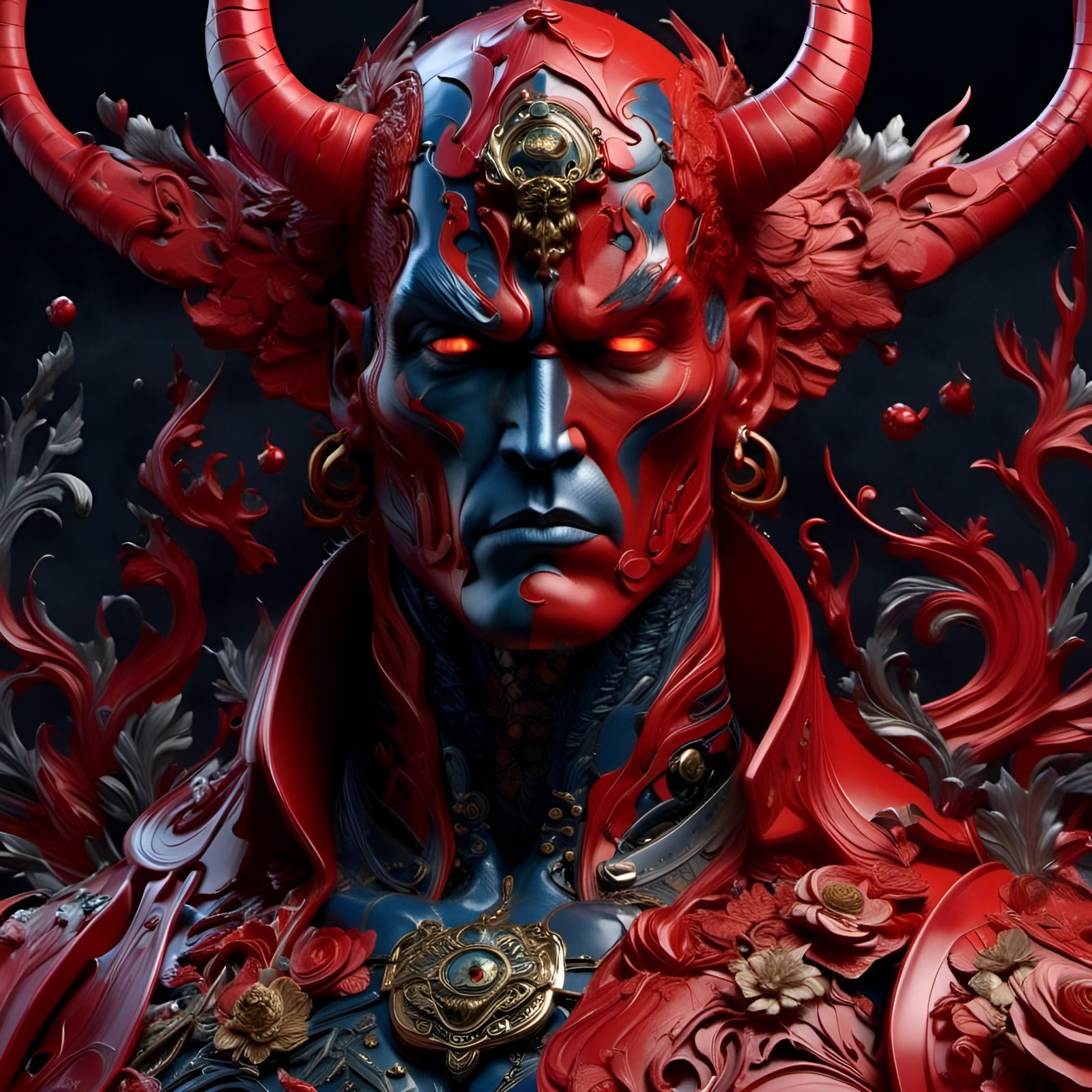 Hellboy from the movie Hellboy <lora:Masked Affliction:1.0> <lora:Surreal Mindscape:1.0>