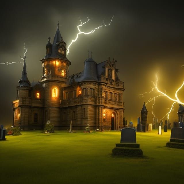 Eerie Gothic Castle with Haunted Pet Cemetery