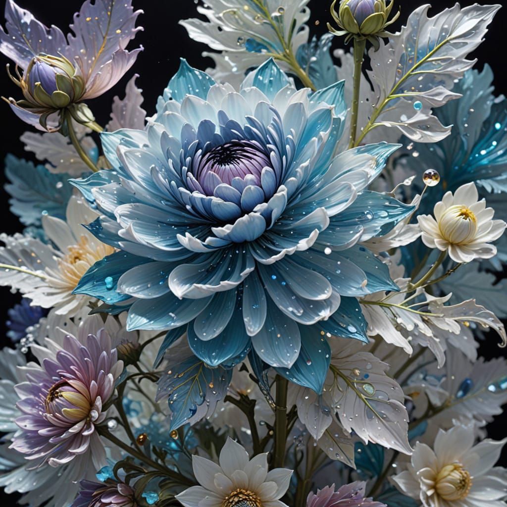 Enchanted Chrysanthemum Spectacle in Neon Hues