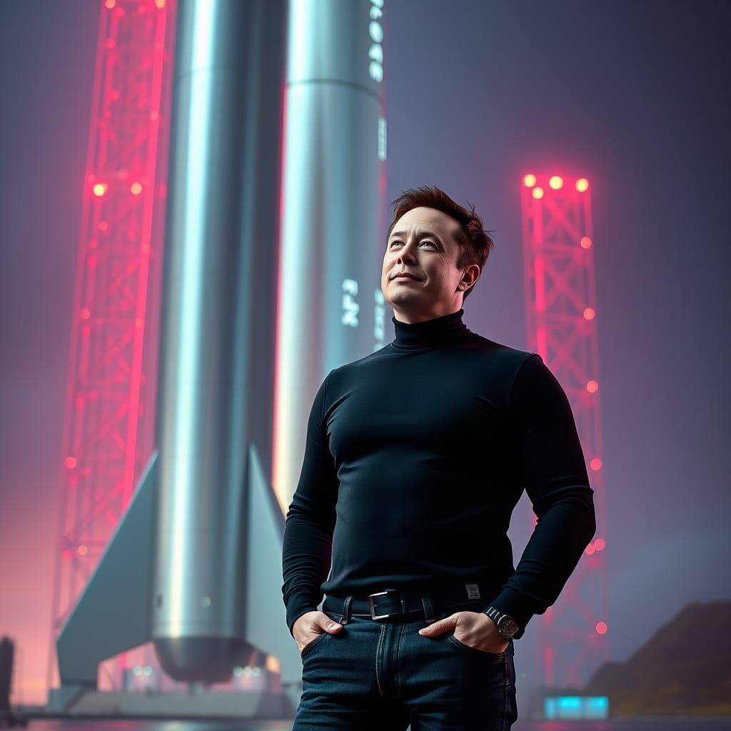 Visionary Entrepreneur Contemplates Futuristic Innovation