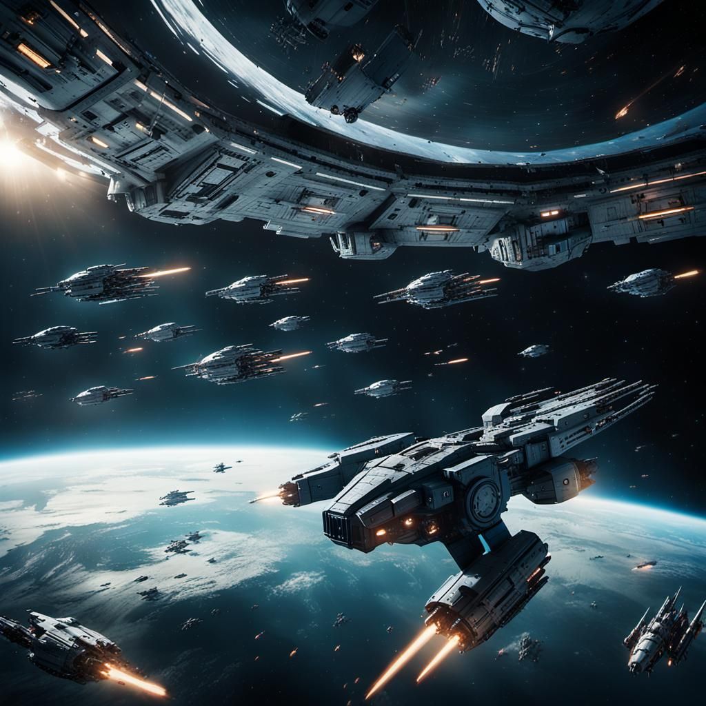 Epic Interstellar Battle over Dyson Swarm