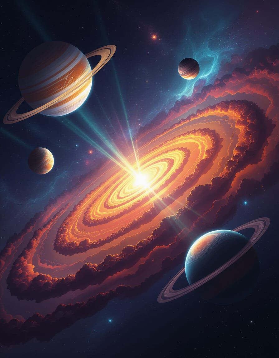 Intertwined Planetary System in Cosmic Void