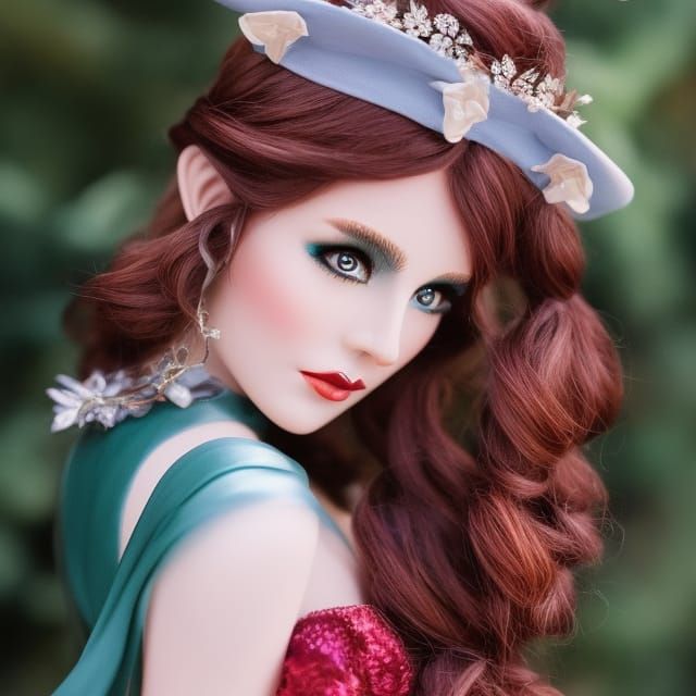 Ethereal Pixie Elf in Watercolor Style