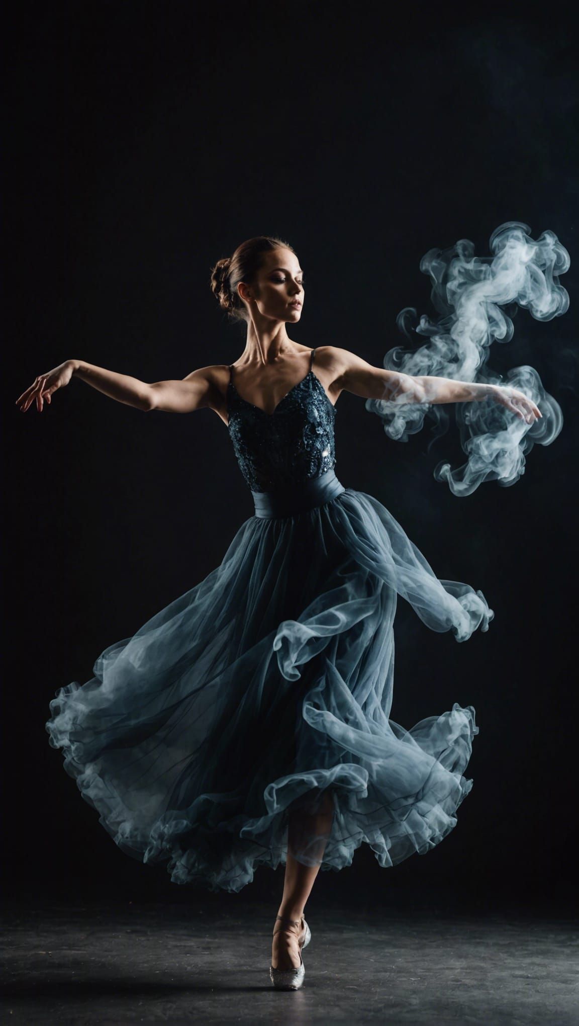 Smoky Dancer Performing in the Dark
