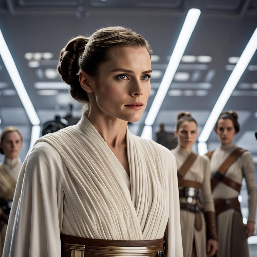 Blonde Female Jedi in Star Wars Film