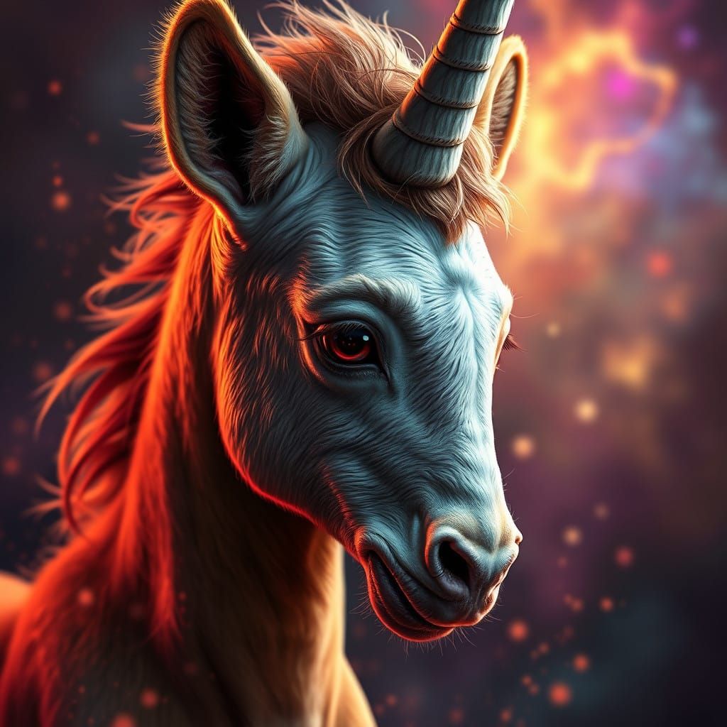 Hyperrealistic Centaur Foal Emerges from Flames