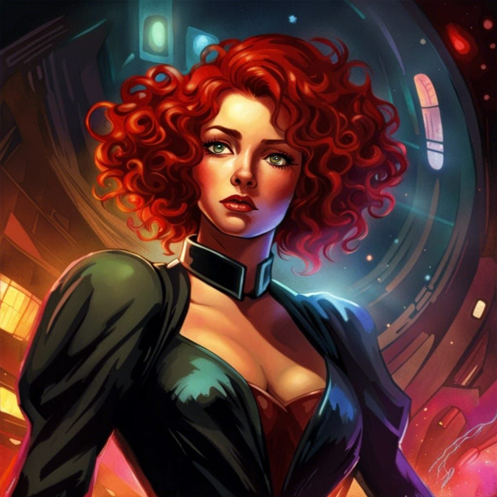 Science Fiction Damsel in Noir Style