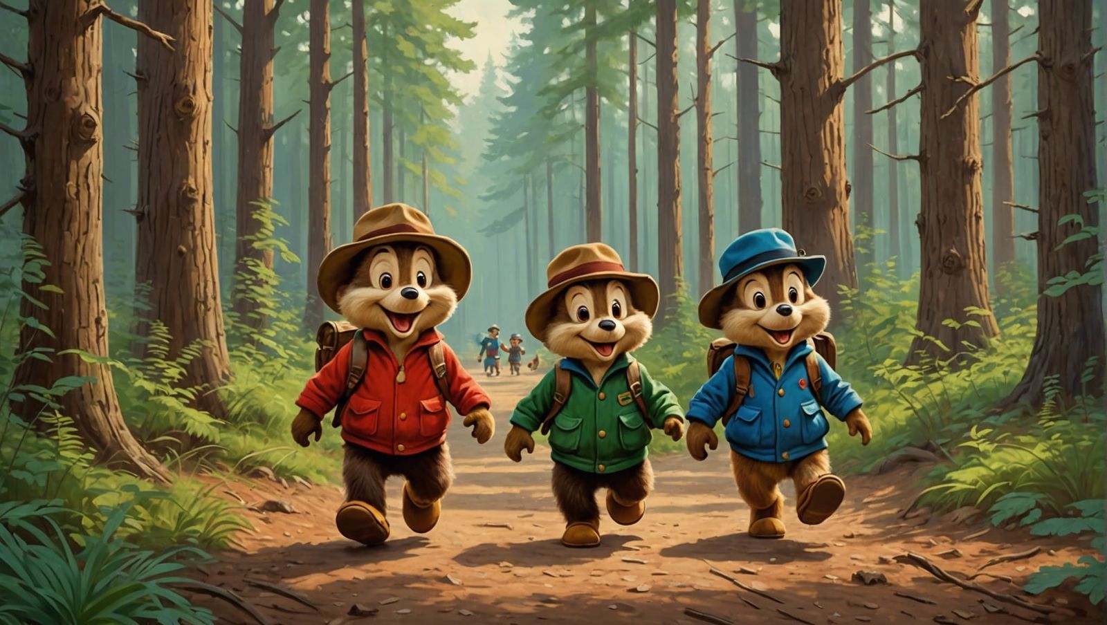 Huey, Dewey, and Louie as Junior Woodchucks