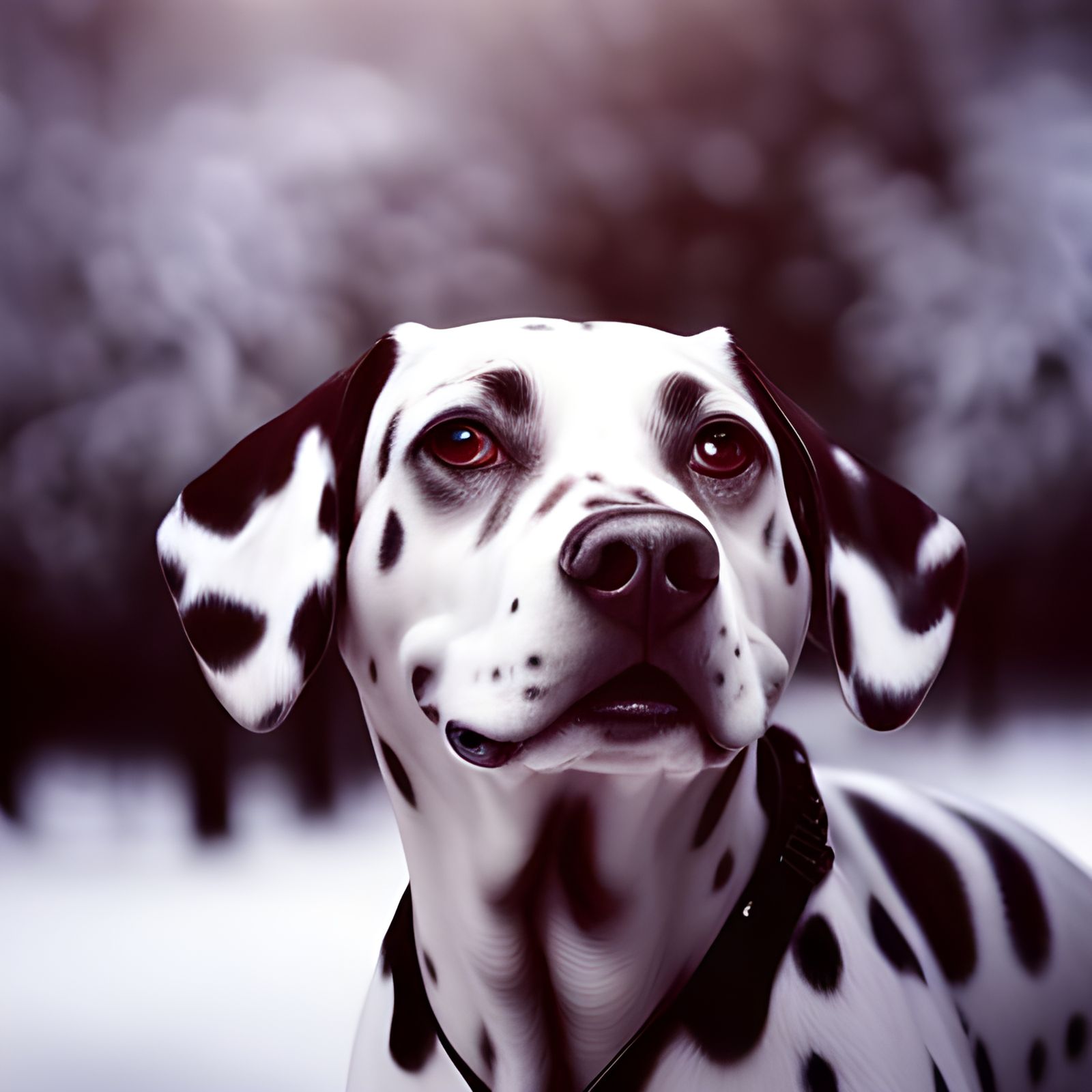Cyberpunk Dalmatian in Snowy Paris: 8K Photorealistic Render