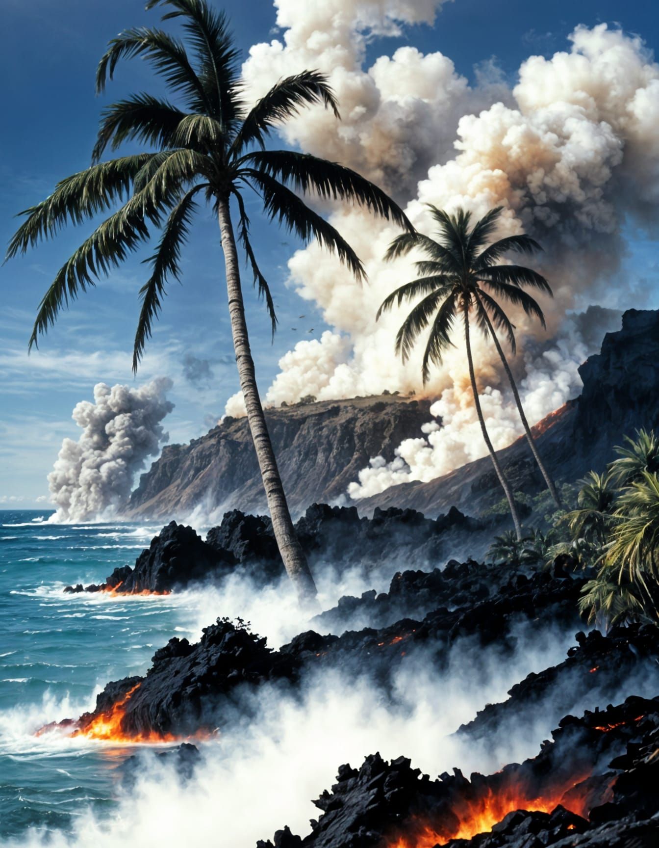 Lava Inferno Engulfs Tropical Paradise