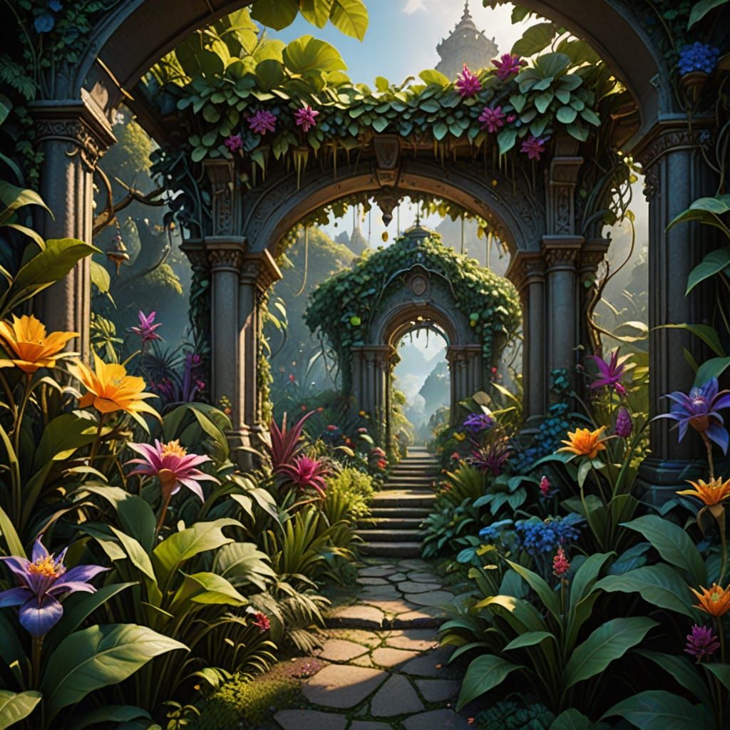 Fantasy Garden in Vibrant Colors
