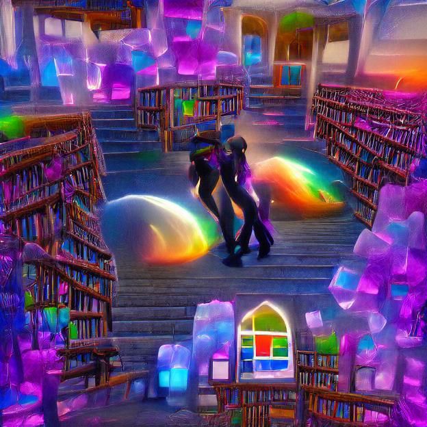 Dancing Souls in an Enchanted Celestial Library