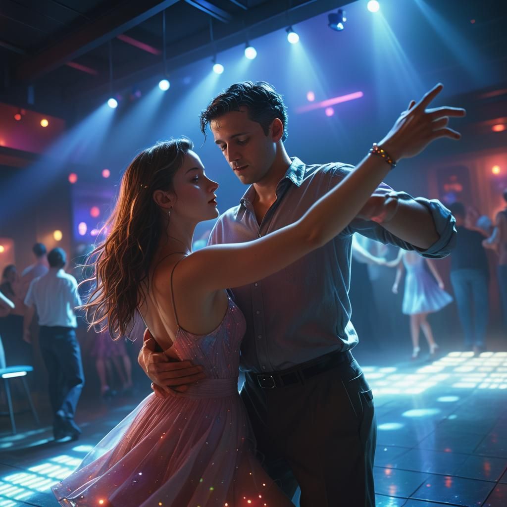 Vibrant Nightclub Dance in Gregory Crewdson Style