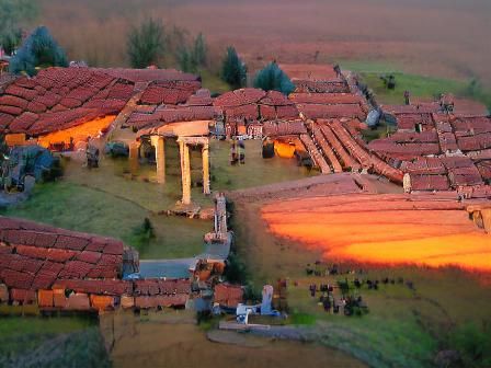 Sunset Over Ancient Roman Village