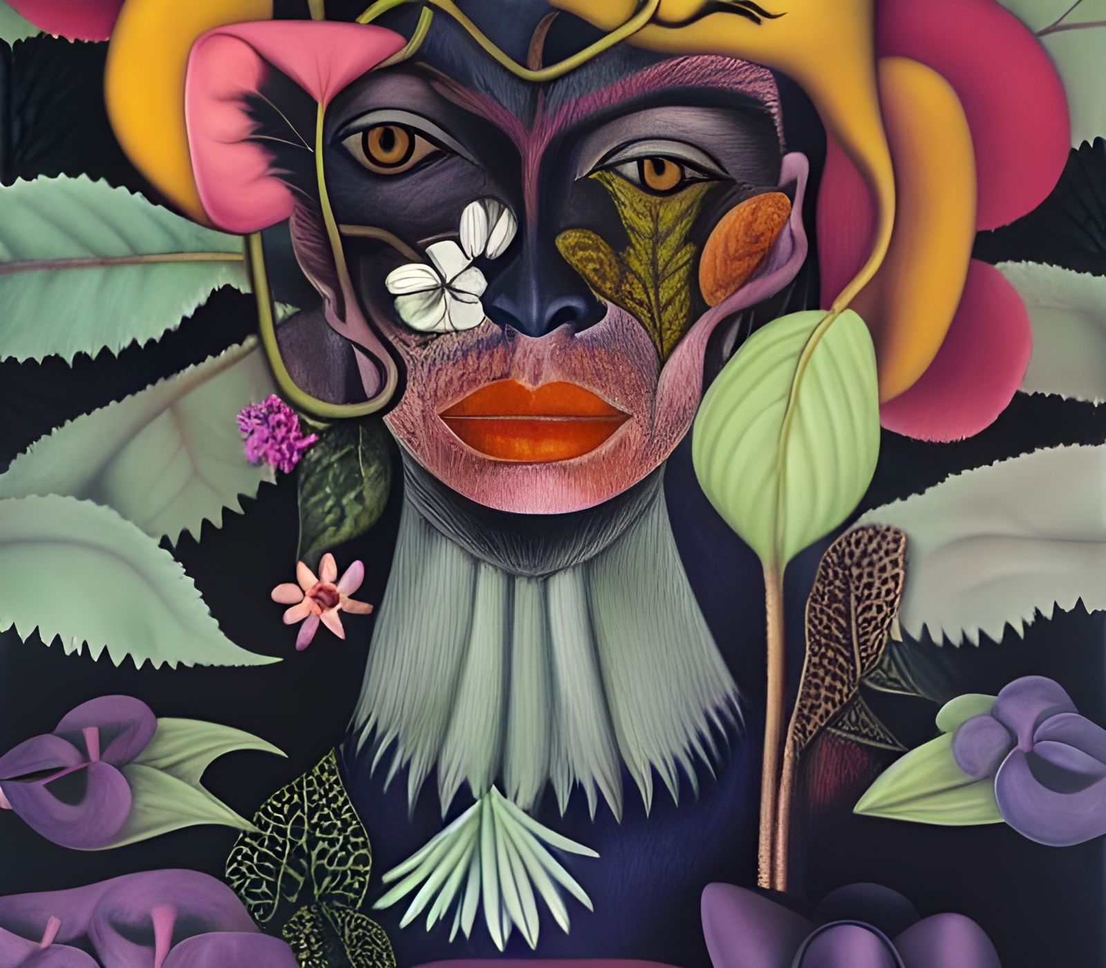 Kaleidoscopic Forest Witches in a Surreal Jungle