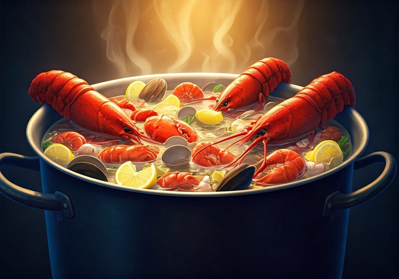 Anthropomorphic Seafood Boil in Zootopia Style