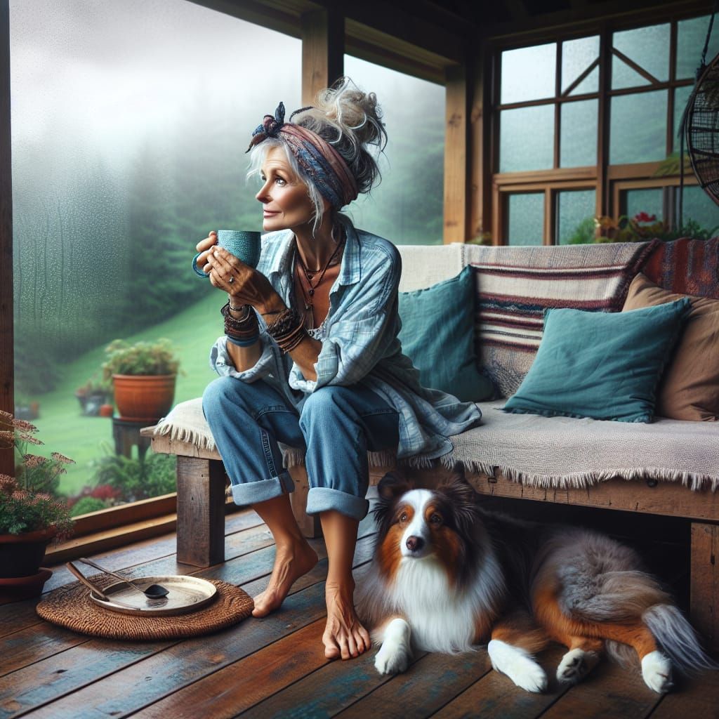 Rainy Day Relaxation on the Screened Porch