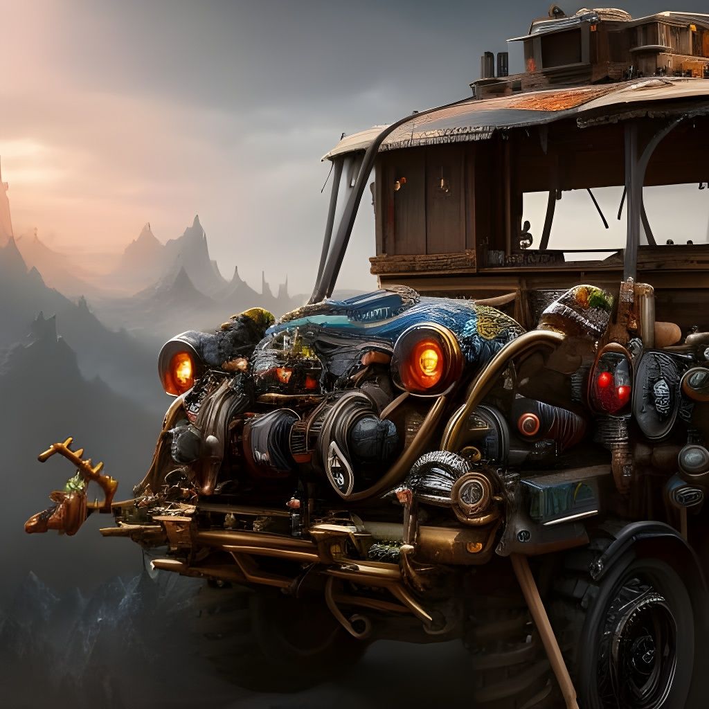 Steampunk Zombie Pilot in Detailed Cockpit