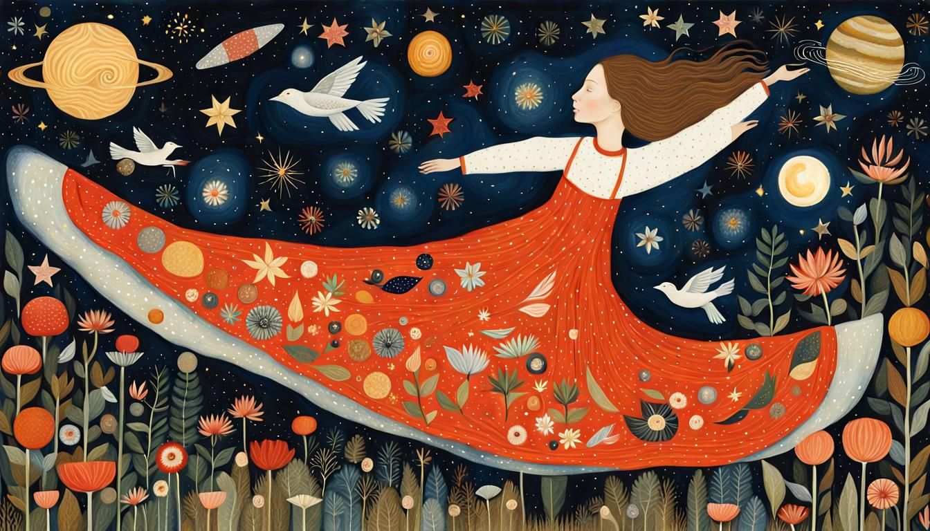 Dreamy Whimsical Illustration of Infinite Consciousness