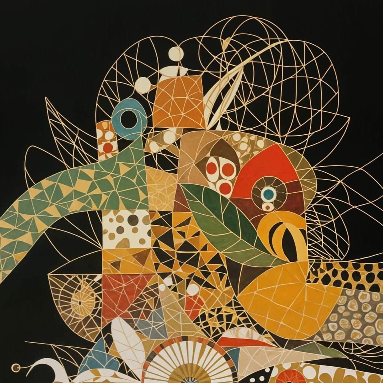 Colorful Abstract Collage in Expressionist Style