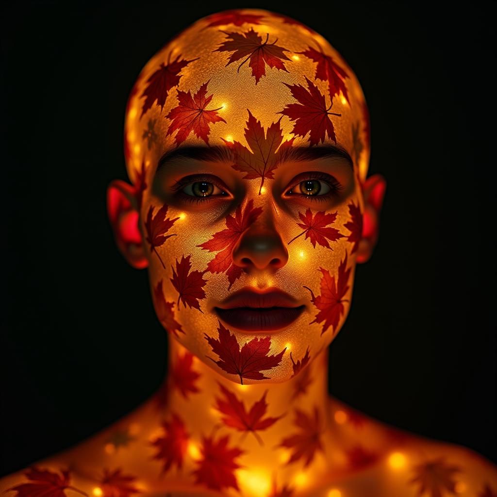 Maple Leaf Person with Translucent Skin