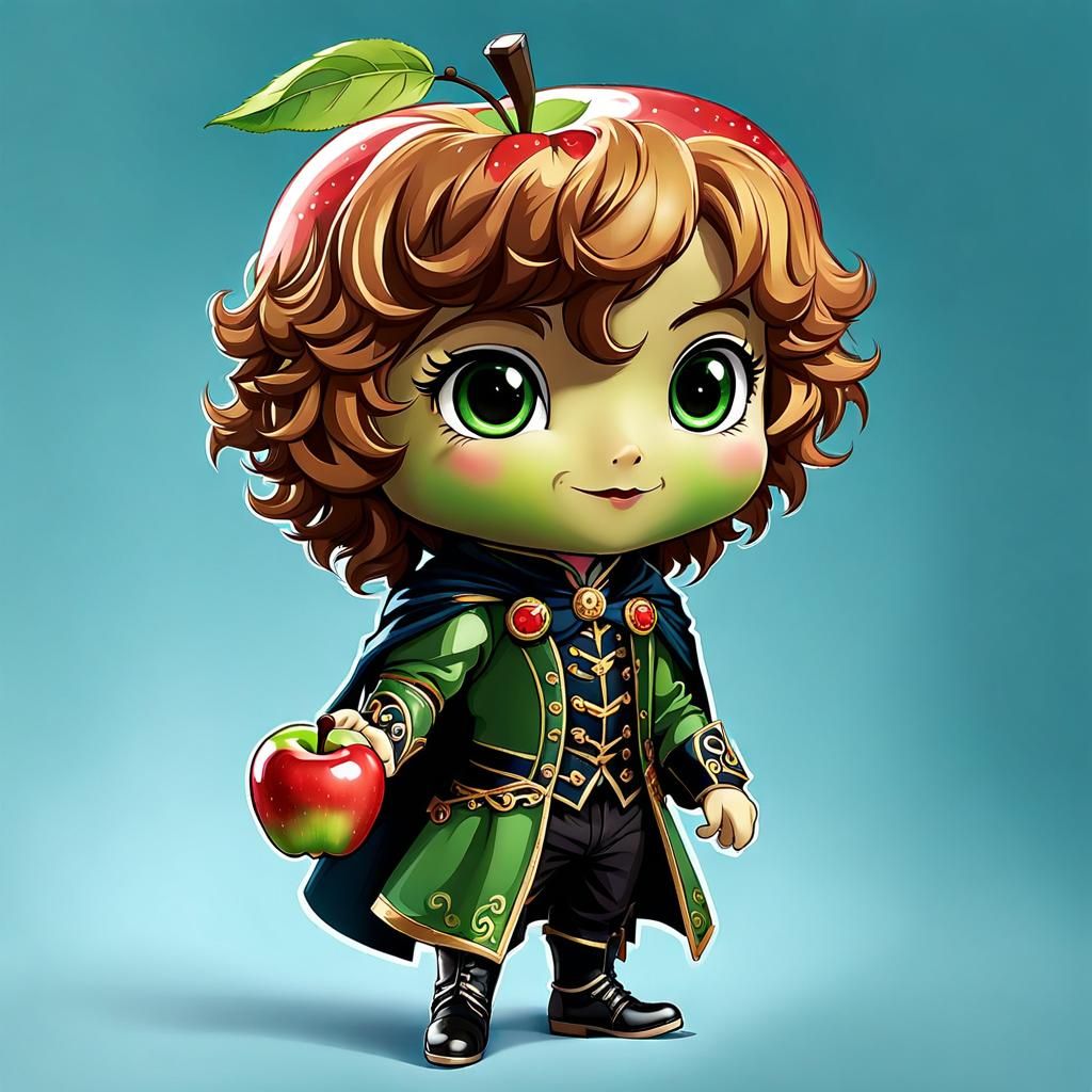 Chibi Anthropomorphic Pippin Apple Character