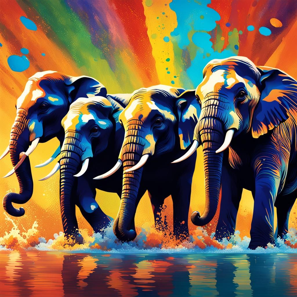 Elephants Holding the World: Hyperrealistic Art