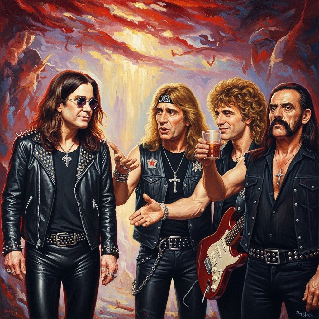 Ozzy Osbourne Arrives in Rock and Roll Heaven as Oil Paintin...