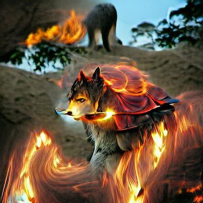 Fiery Wolf: A Majestic Creature of Fire