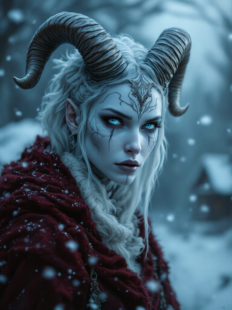 Frost Queen Portrait in Ethereal Fantasy Style