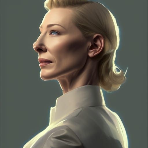 Elegant Woman in Suit: Detailed Artgerm Portrait