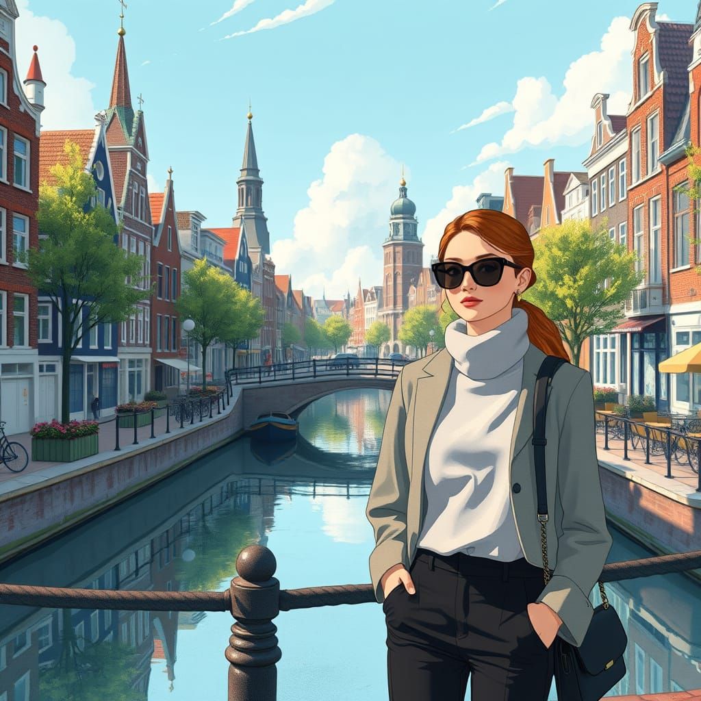 Futuristic Amsterdam Canal Houses in Whimsical Animation Sty...