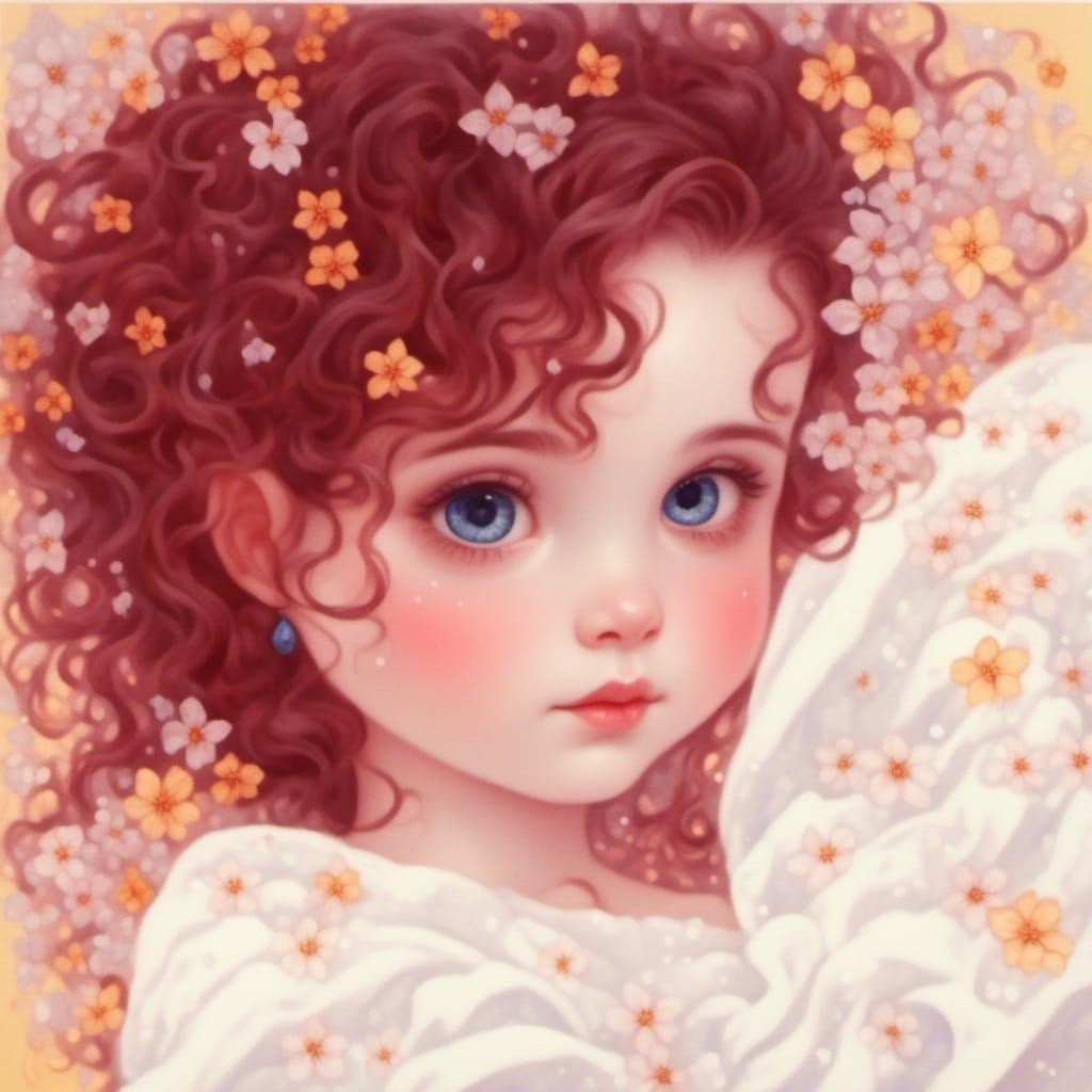 Beautiful Baby Portrait with Blossoms