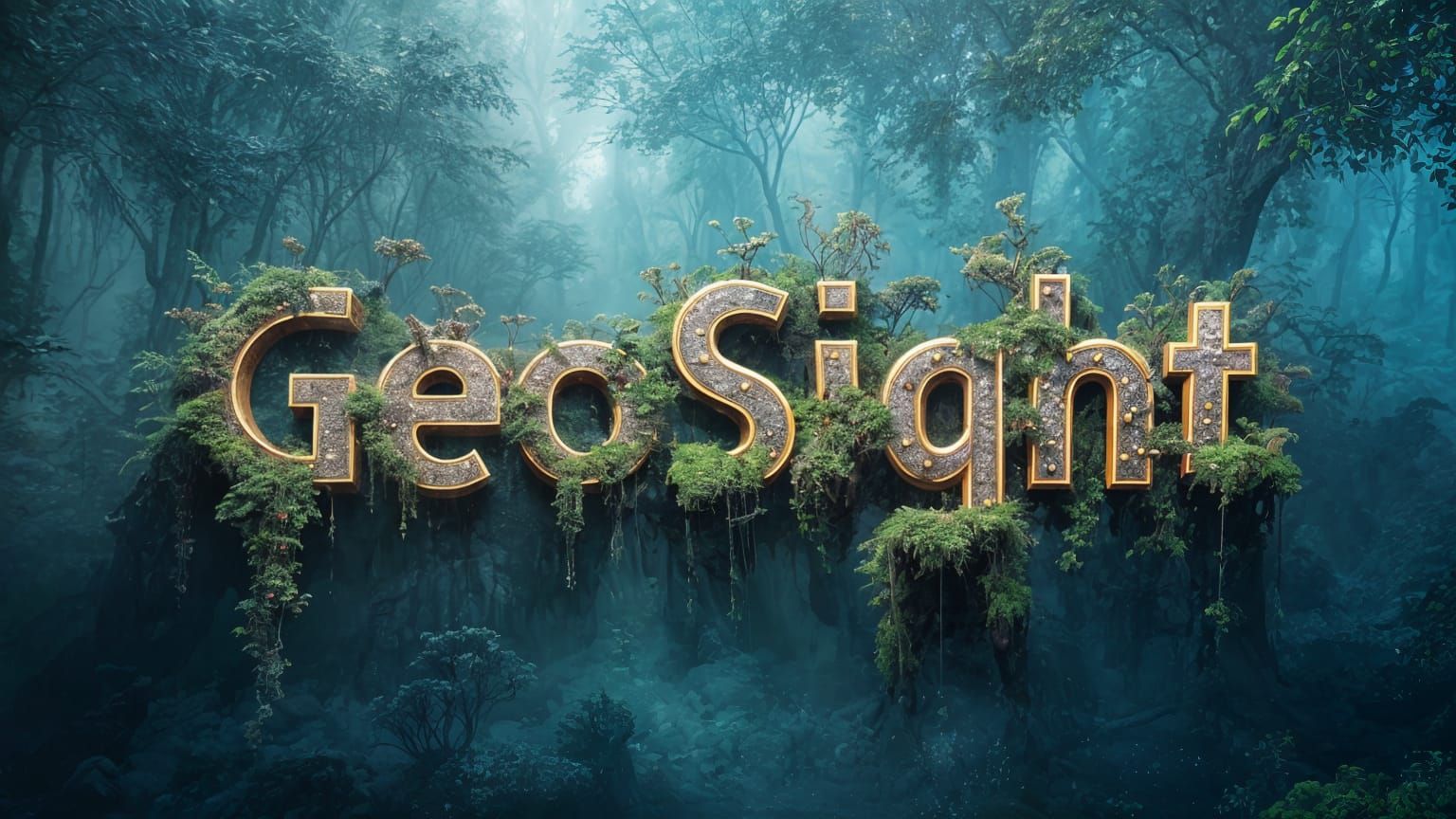 GeoSight 3D Letters with Moss in Space Scene