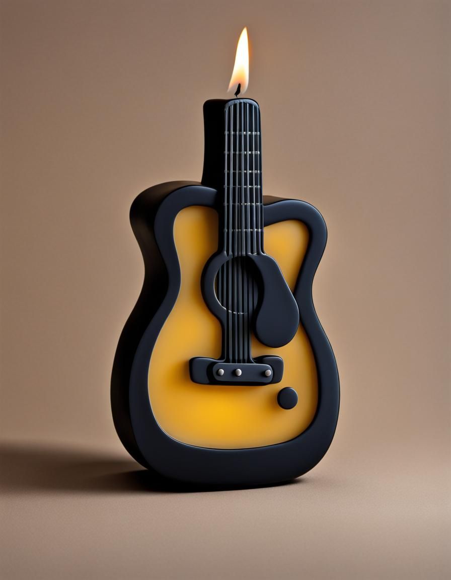 Guitar-Shaped Candle: A Musical Decoration