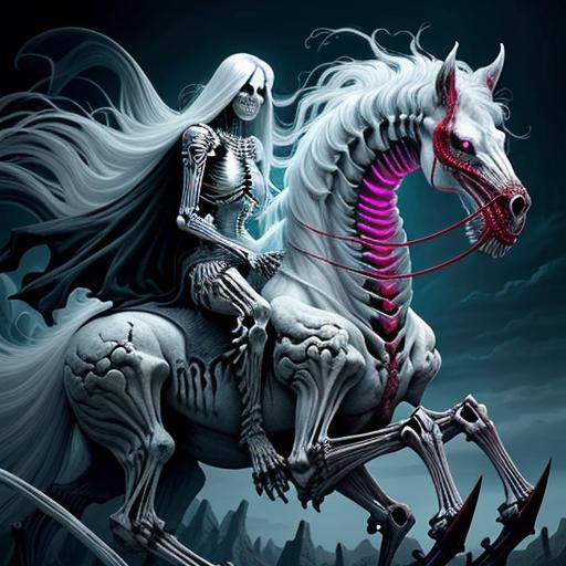 Wraith on Ghost Horse, Fantasy Art