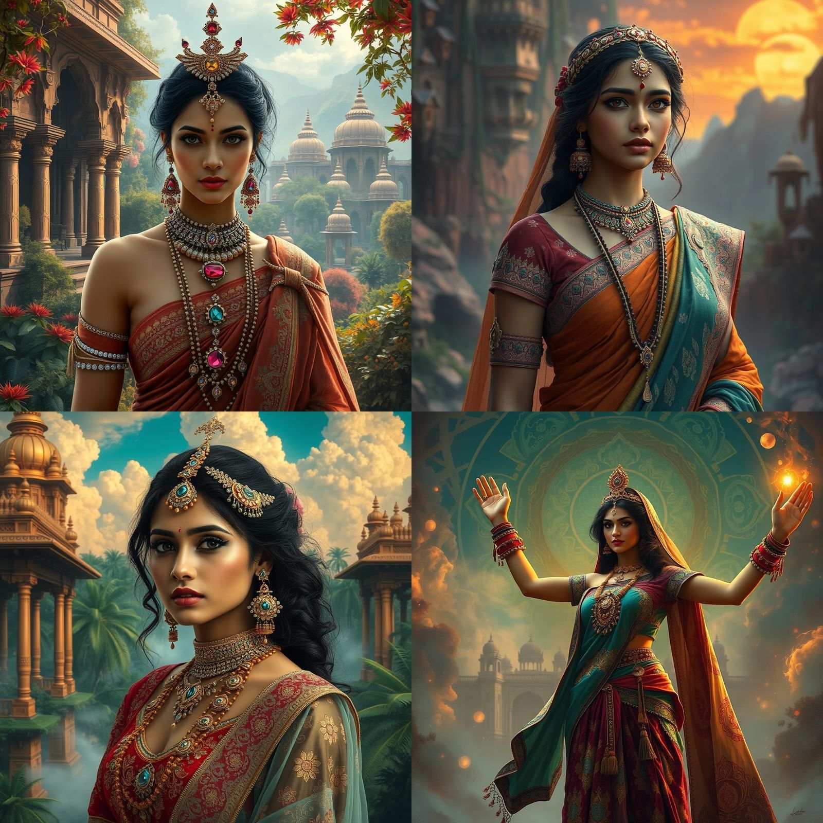 Detailed Matte Painting of Indian Actress