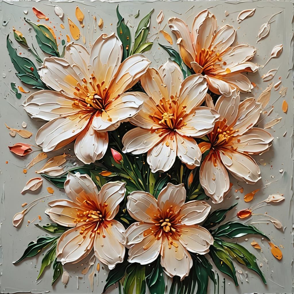 Impasto flower painting