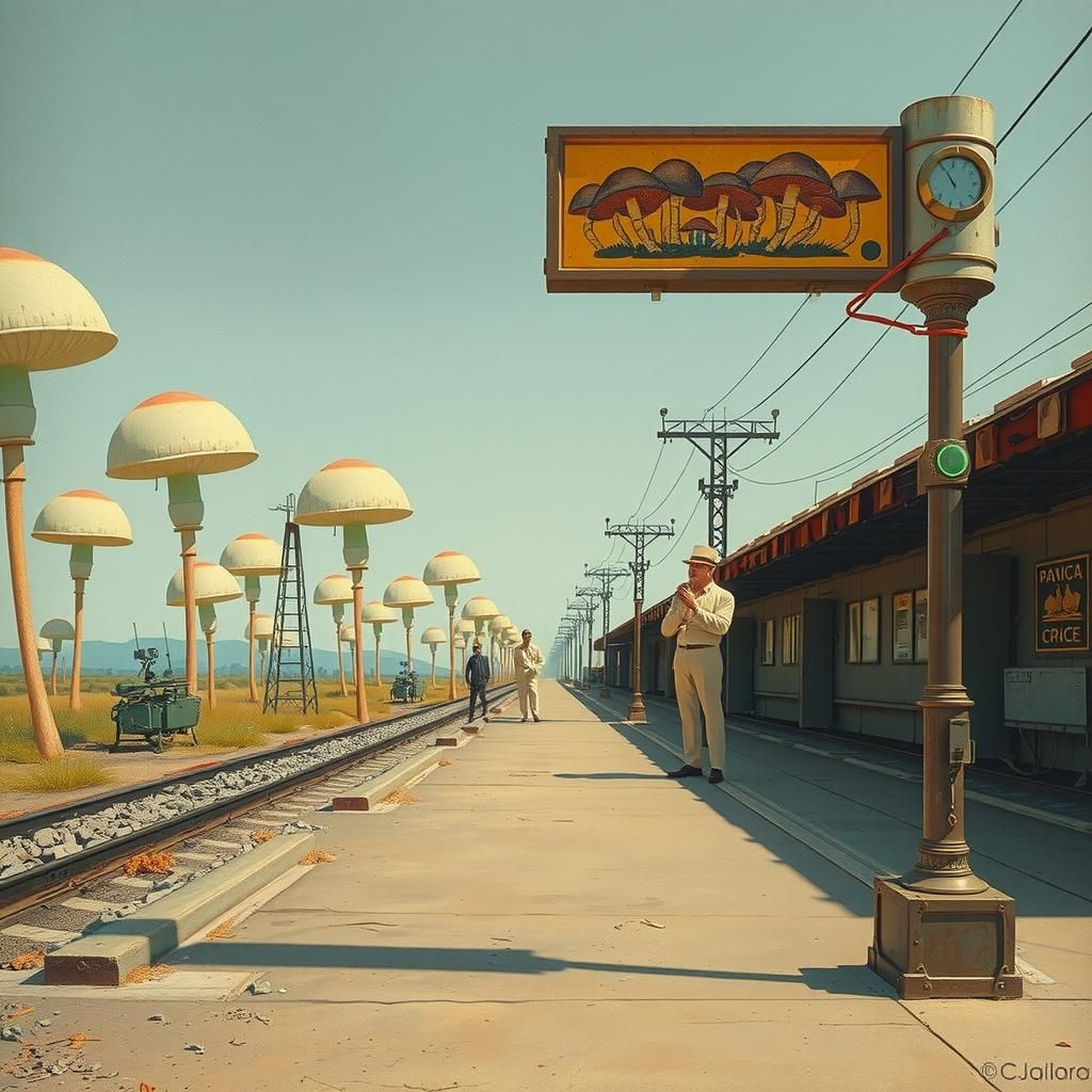 Counting Mushrooms in a Dystopian Cyberpunk Landscape