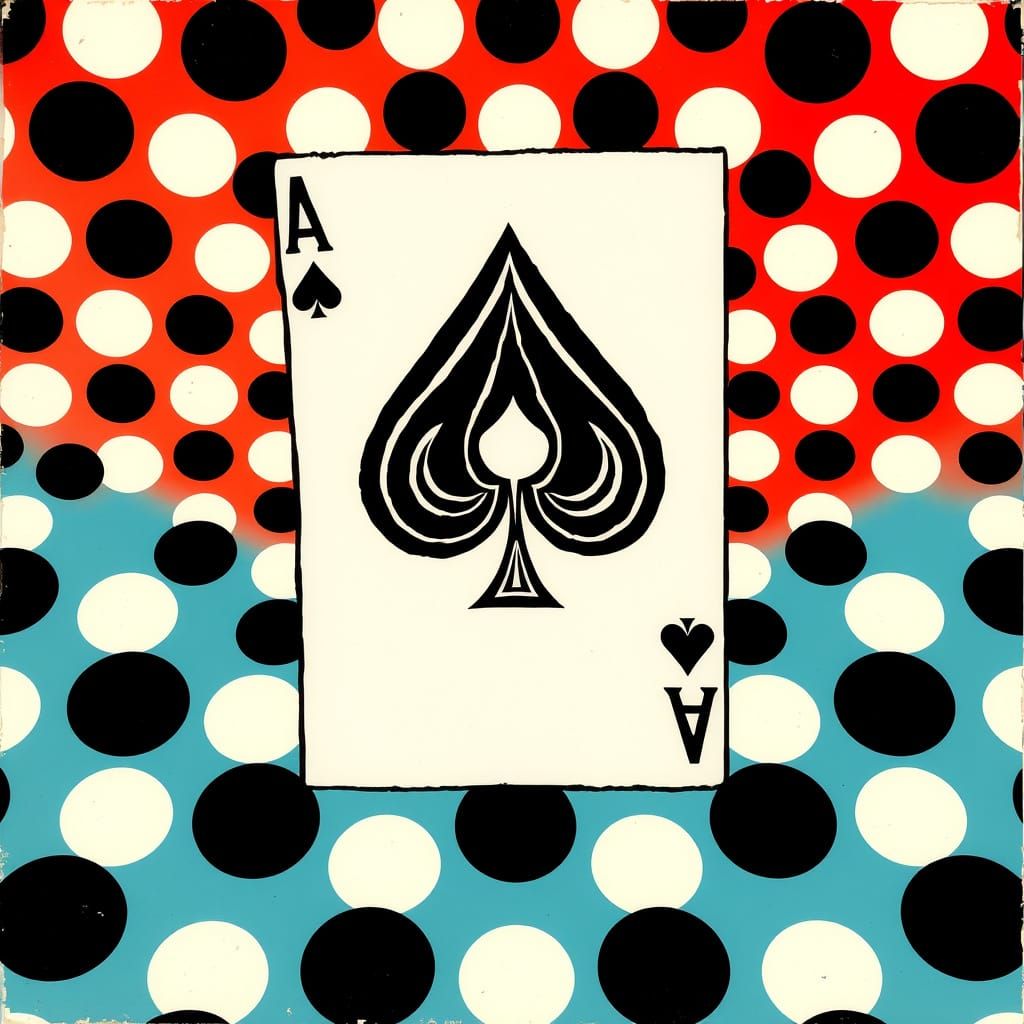 Pop-Art Ace of Spades Playing Card