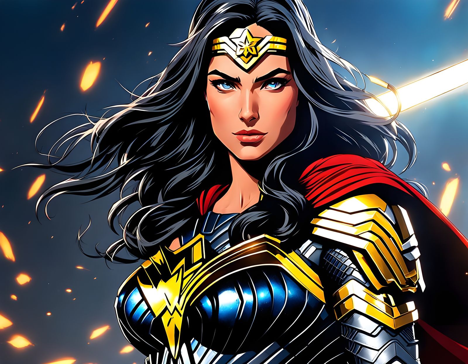 Wonder Woman in Fantasy Anime Battle Armour