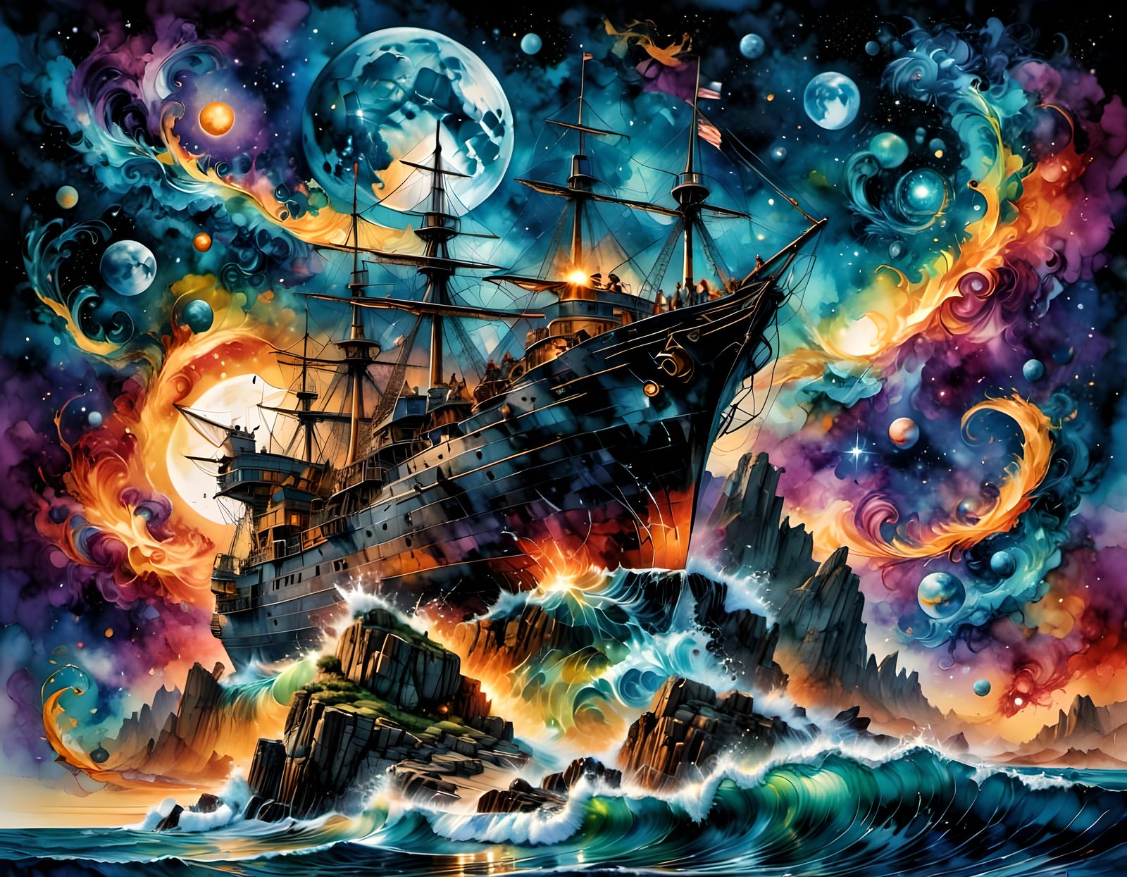 Faerie Cowboy Couple in Watercolor Style