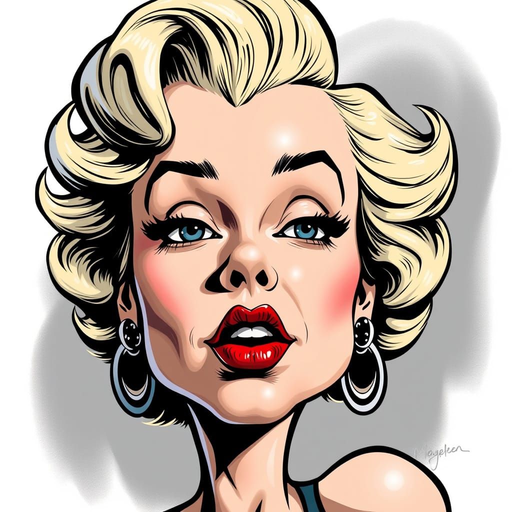 Cartoon Caricature of Marilyn Monroe