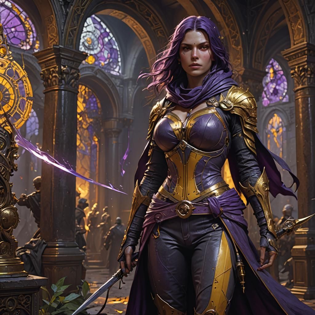 Assassin Woman in Dark Fantasy Style