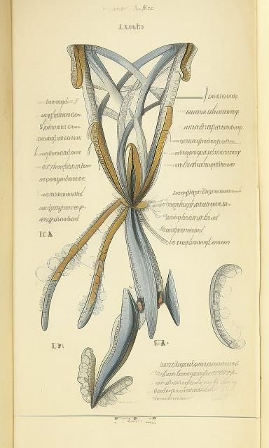 Scientific Illustration of marine creature organ from 19 cen...