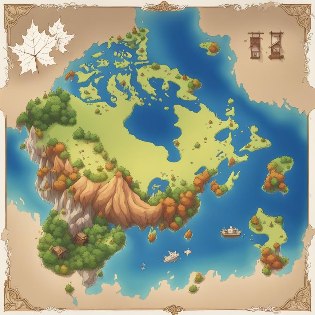 Maple Leaf Continent in Anime Style