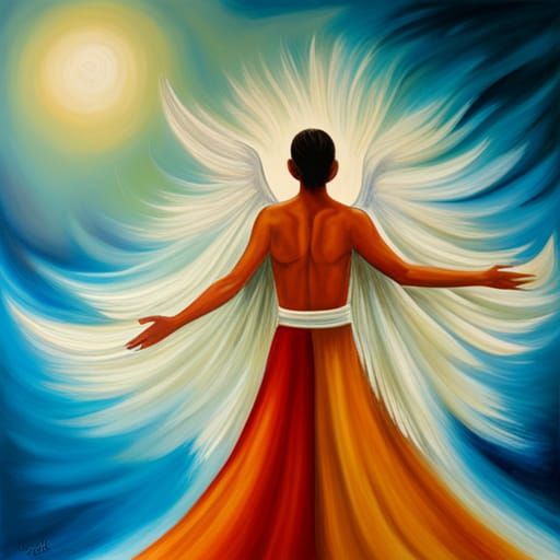 Abstract Acrylic Painting with Spiritual Theme