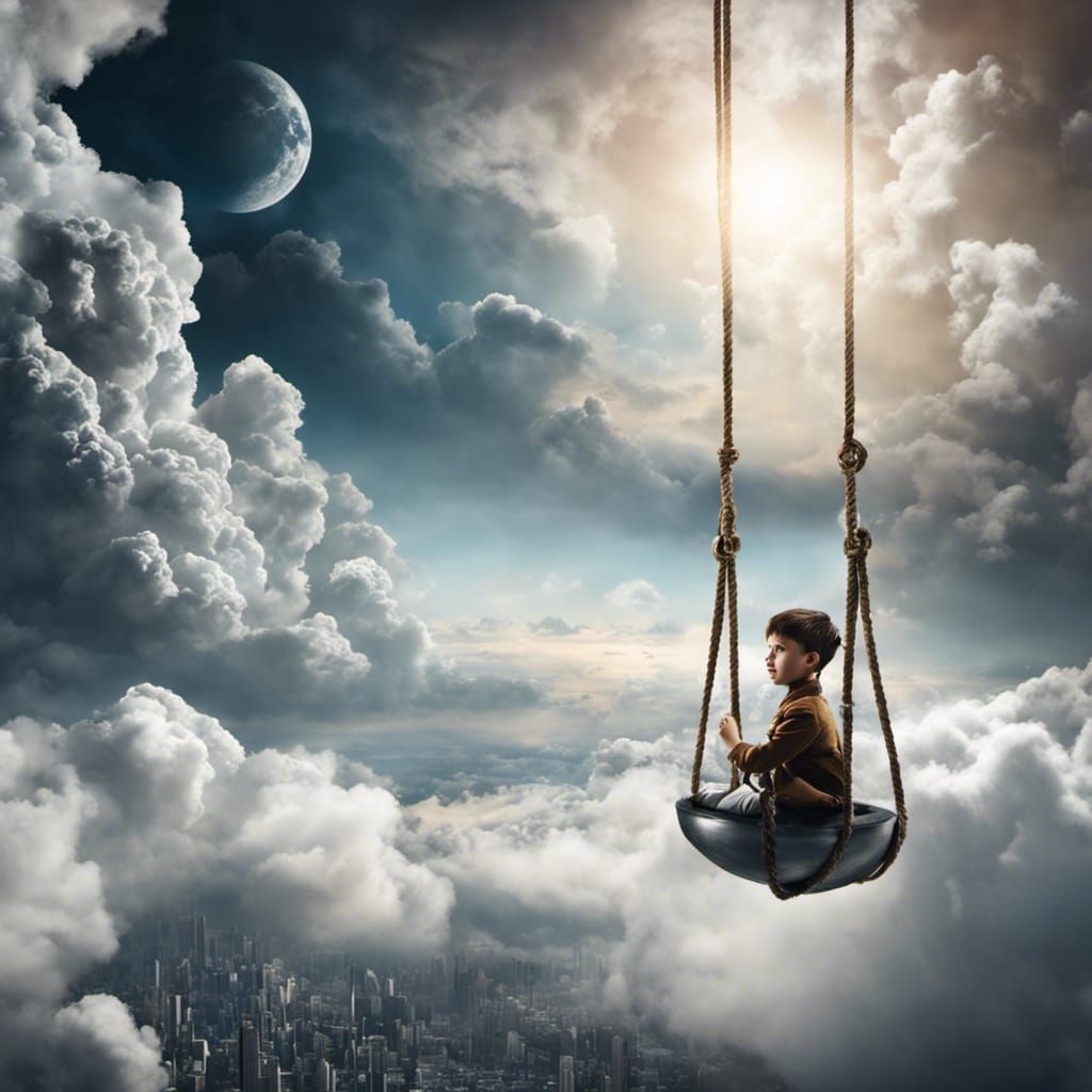 Boy's Lunar Swing to Earth Fantasy