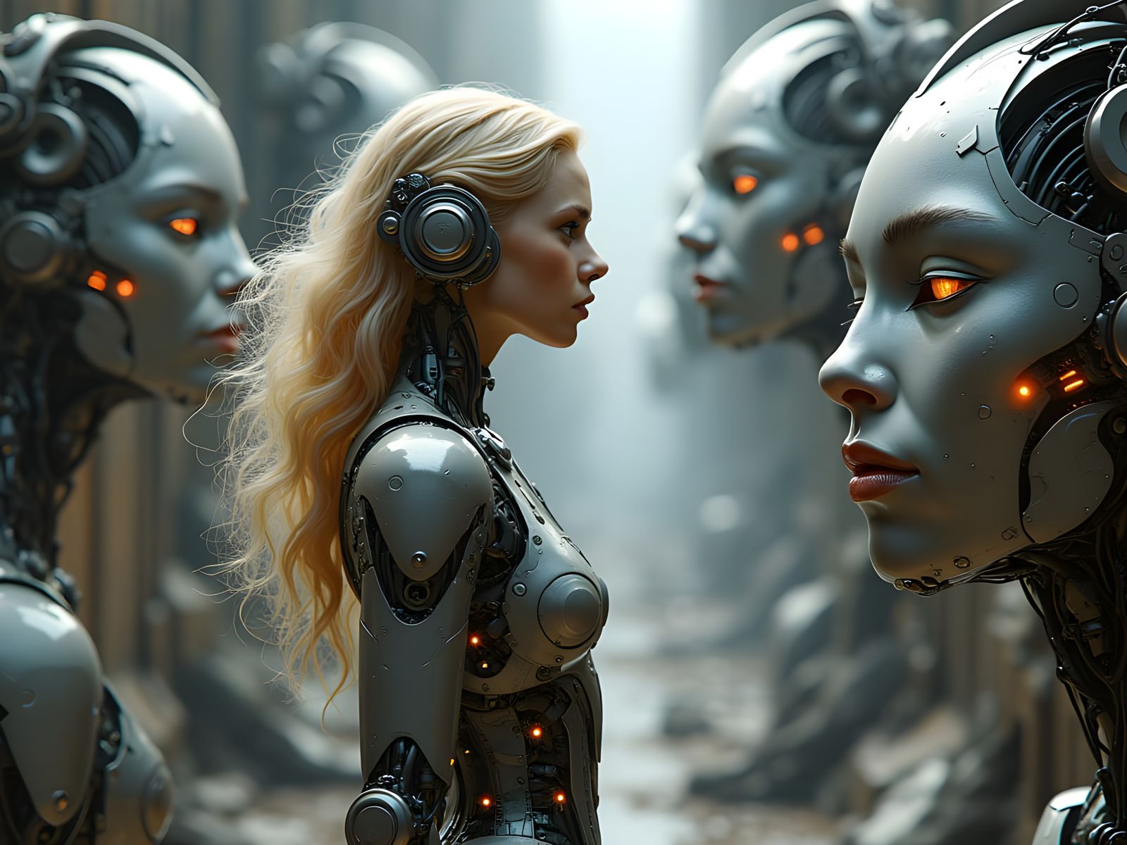 Cubist Mechanical Goddess in Cyber Fashion